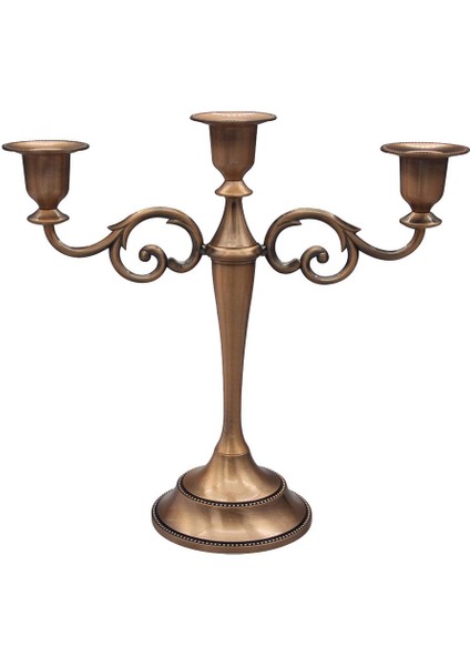 Avrupa 3 Arms Candelabra Mumluk Dekorasyon Kahverengi (Yurt Dışından)