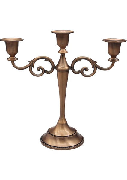 Avrupa 3 Arms Candelabra Mumluk Dekorasyon Kahverengi (Yurt Dışından)