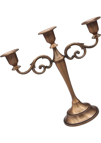 Avrupa 3 Arms Candelabra Mumluk Dekorasyon Kahverengi (Yurt Dışından)