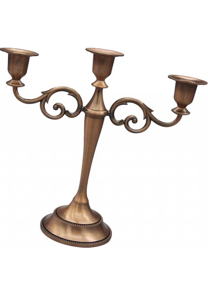 Avrupa 3 Arms Candelabra Mumluk Dekorasyon Kahverengi (Yurt Dışından)