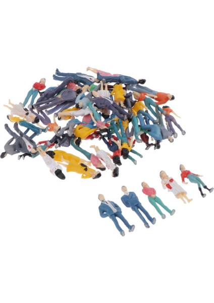 50 Paket Model Trenler Mimari 1:50 Ölçekli Boyalı Rakamlar O Ölçekli Oturma (Yurt Dışından)