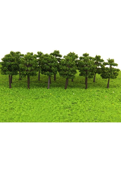 40 Adet Plastik Model Ağaçları Tren Demiryolu Manzarası Görünümü 1: 250 - Koyu Yeşil (Yurt Dışından)