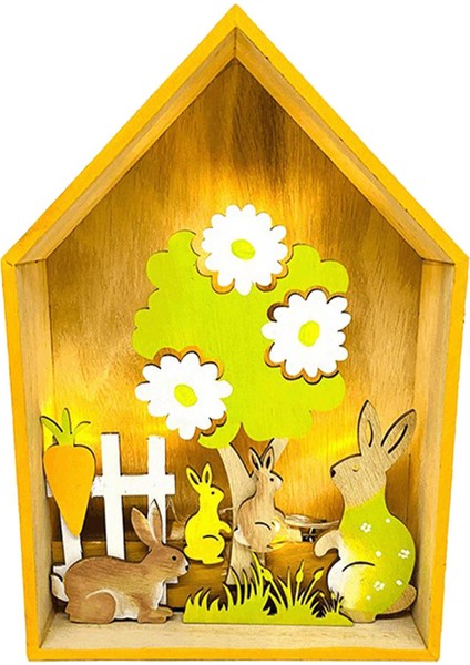 Tatil Beyanı Süsleme Tavşanı Için Kumandalı Ahşap Paskalya Pil (Yurt Dışından)
