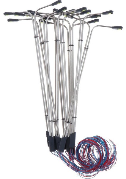 10 Adet / Paket Modeli Demiryolu Lambası Sokak Işıkları Ho Ölçekli Çift Kafalar 1: 100 (Yurt Dışından)