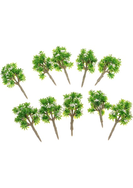 10X Plastik Model Ağacı Z Ölçer W / Tren Düzeni Wargame Manzarası Diorama White (Yurt Dışından)