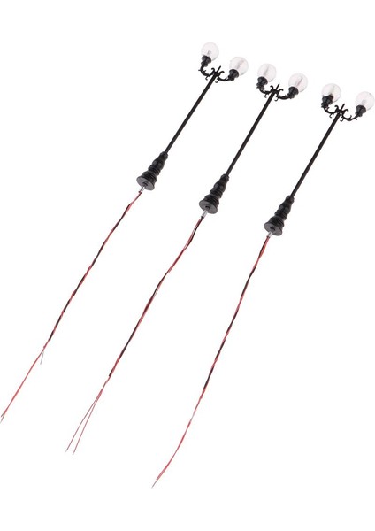 3 Adet 1: 100 Model Demiryolu LED Lamppost Lambaları Sokak Işıkları Ho Ölçekli 3 V 7.5 cm (Yurt Dışından)