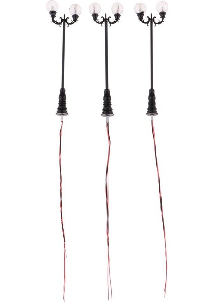 3 Adet 1: 100 Model Demiryolu LED Lamppost Lambaları Sokak Işıkları Ho Ölçekli 3 V 7.5 cm (Yurt Dışından) fiyatları