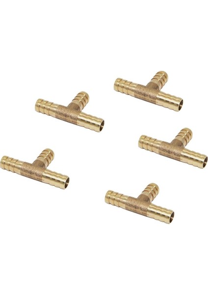 5 x Pirinç T Tipi Marangoz Yakıt Hortumu Marangoz Tee Bağlayıcı Hava Su Gazı 10MM (Yurt Dışından)