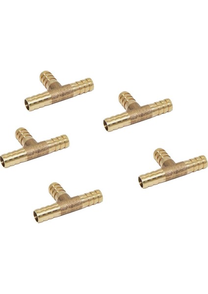 5 x Pirinç T Tipi Marangoz Yakıt Hortumu Marangoz Tee Bağlayıcı Hava Su Gazı 10MM (Yurt Dışından)