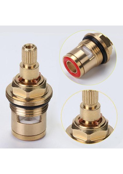 Yedek Pirinç Seramik Kök Disk Kartuşu Musluk Vanası Çeyrek 1/2 "kırmızı Saat Yönünde (Yurt Dışından)