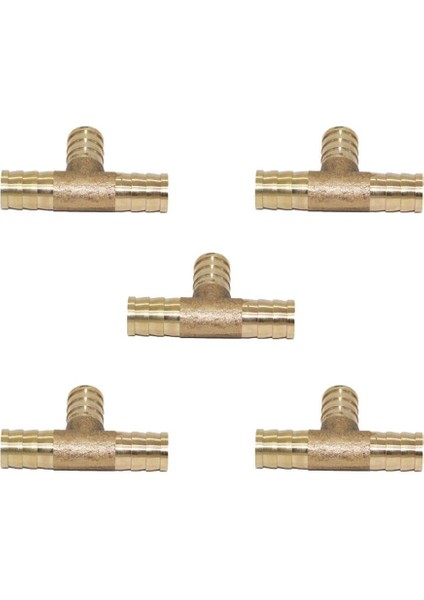 5 Adet Dikenli Pirinç T Parçası 3 Yollu Tee Hortum Yakıt Hava Hortumu Marangoz Adaptörü 12MM (Yurt Dışından) fiyatları