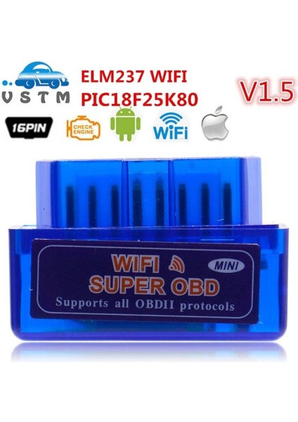 ELM327 Wifi 1.5 PIC18F25K80 Türkçe Araç Araba Arıza Tespit Cihazı