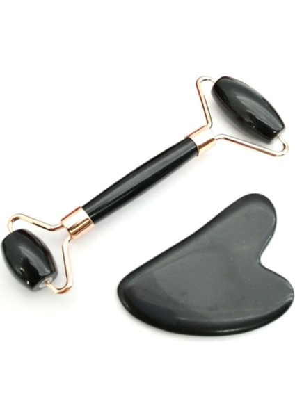 Obsidyen Roller ve Gua Sha Masaj Seti (Sertifikalı)