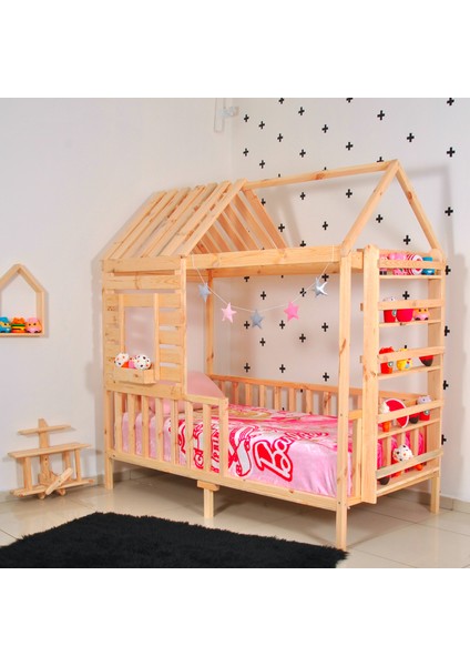 Montessori Yatak Çocuk Yatak Raf Doğal 90X190 Karyola