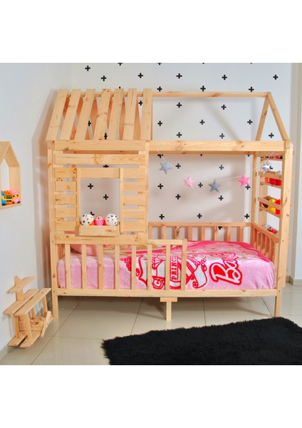 Montessori Yatak Çocuk Yatak Raf Doğal 90X190 Karyola