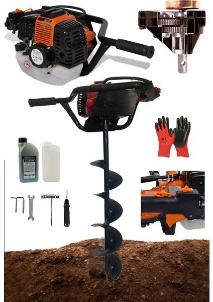 DKT7980 Benzinli Toprak Burgu Makinesi 150MM*100CM Toprak Delme Ucu 7.9 Hp Güçlü Titanyum Xmotor fiyatları