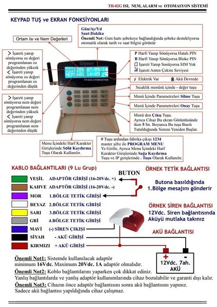 Th-02g Isı Ve Nem Kontrolü / Soğuk Hava Araçları Için Ideal Çözüm 1 Prob +16v Adaptör