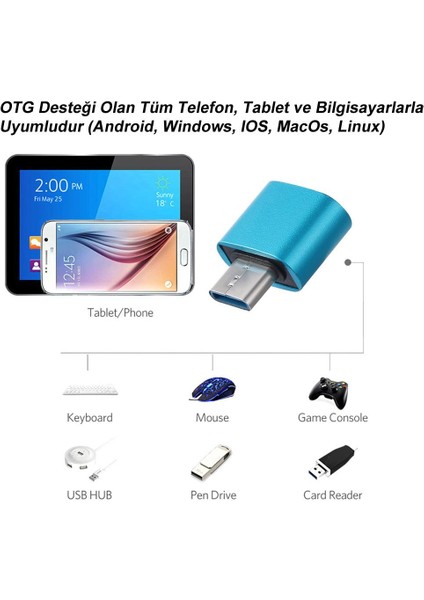 PrimeX Plus PX-510X Type C To USB Çevirici, Type C Otg, Type C Usb3.0 Dönüştürücü, Type C Konnektör, Type C Usb3.0 Çevirici