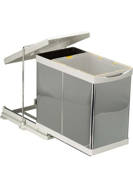 21100 Raylı Çöp Kovası, Paslanmaz/gri - 20LT