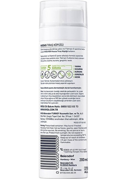 Nivea hassas Ciltler Için Tıraş Köpüğü 200 Ml modelleri