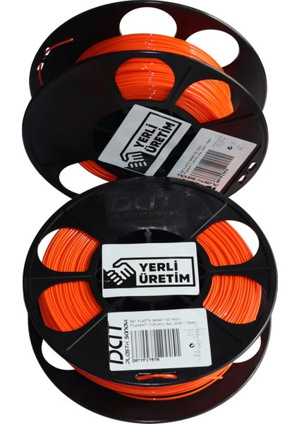 Plastik Yerli Üretim Pla 3D Filament Ral 2008 Koyu Turuncu 1.75MM modelleri