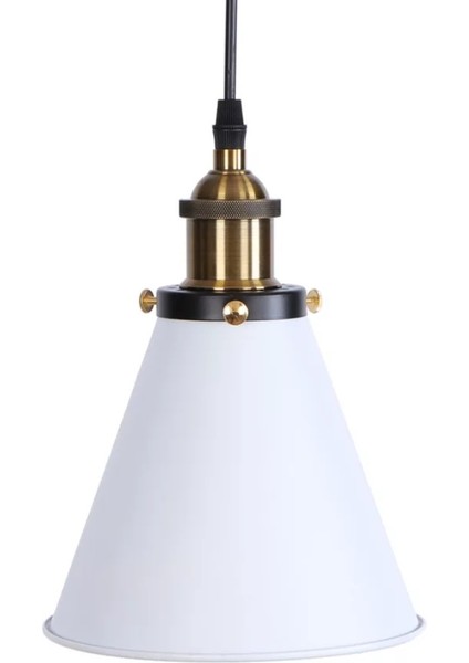 Retro Beyaz Tekli Sarkıt Avize Rustik Avize 18 cm