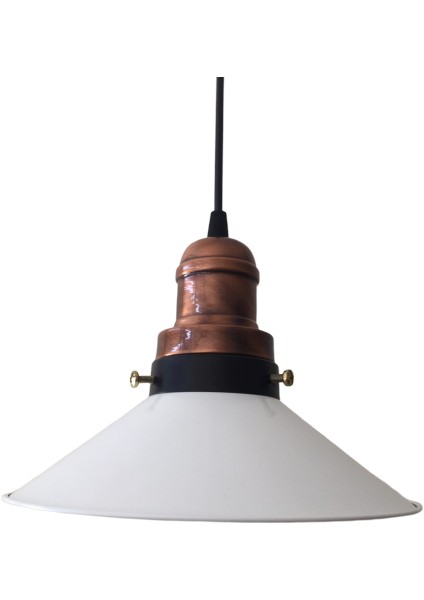 Retro Beyaz Metal Sarkıt Avize 23 cm