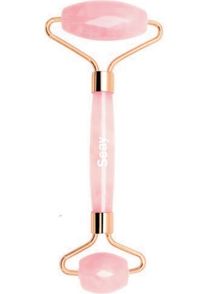 Pembe Kuvars Quartz Jade Roller Yüz Masaj Aleti Face Roller Premium