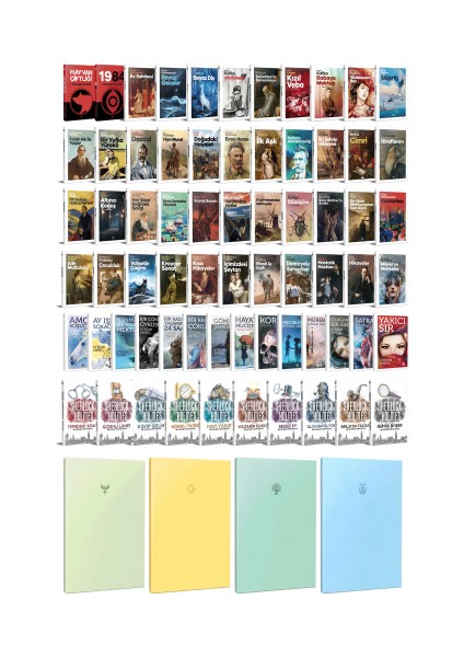 68 Dünya Klasiği ve Pastel Çizgisiz Defter Seti -2