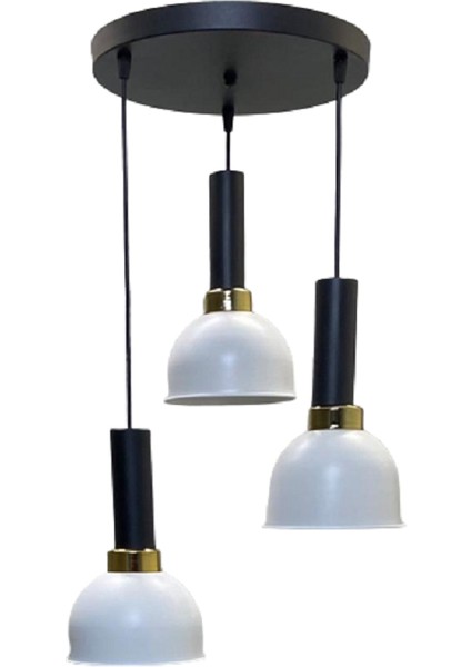 Vira Retro Metal Dekoratif 3 Lü Modern Rustik Sarkıt Avize Çap :30 cm