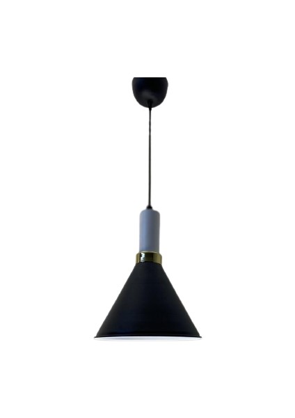 Rsylight Retro Siyah Metal Dekoratif Tekli Kafe Mutfak Aydınlatma Avize ÇAP:23CM