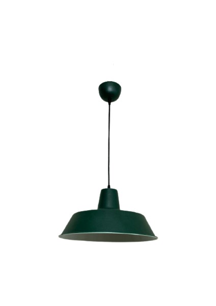 Retro Gofrato Haki Yeşil Metal Dekoratif Tekli Kafe Mutfak Aydınlatma Avize Çap:30 cm