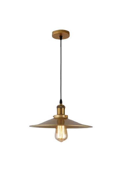 Retro Metal Eskitme Kaplama Tekli Metal Sarkıt Avize Çap:30 cm