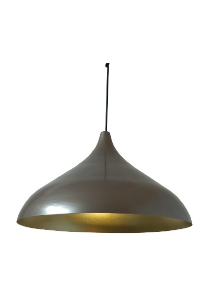 Rys Retro Metal Sedefli Kahve Dekoratif Rustik Metal Sarkıt Avize Çap:43 cm