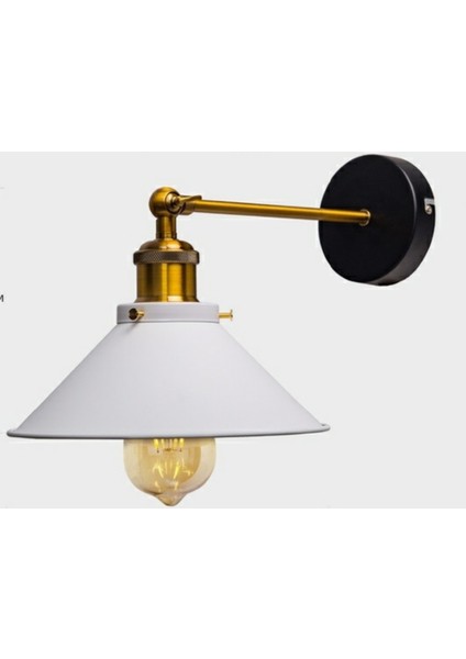 Rys Retro Metal Dekoratif Mafsallı Akrobatik Beyaz Duvar Aplik Çap.23 cm