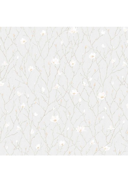 Adawall 7800 | Branches Of Tree In Blossom - Flower Motif Duvar Kağıdı (7800-1 : Beyaz)