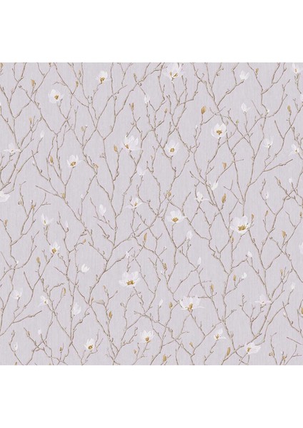 Adawall 7800 | Branches Of Tree In Blossom - Flower Motif Duvar Kağıdı (7800-2 : Gri, Açık)