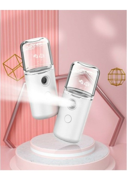 USB Şarjlı Nano Mist Sprey Yüz Cilt Nemlendirici ve Gözenek Açıcı Soğuk Buhar Yüz Saunası