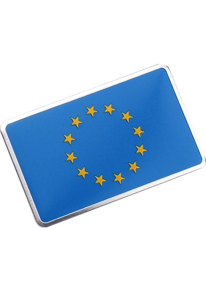Avrupa Birliği Bayrağı Tasarımlı Alüminyum Sticker Etiket