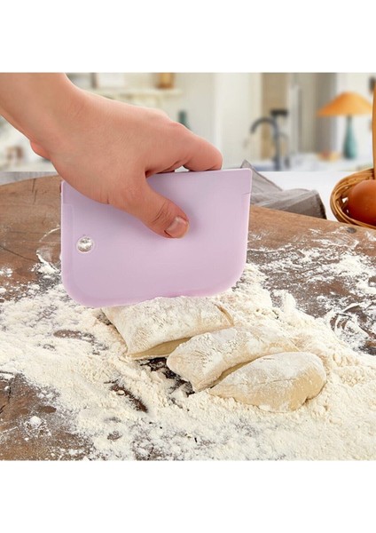 3lü Set Hamur Kesme ve Kazıma Aparatı Pasta Börek Pasta Şekillendirici Kesici Kazıyıcı modelleri