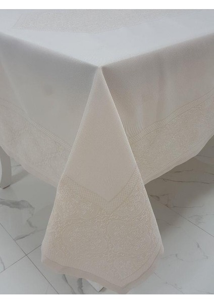 Roma Lüx Jakar Kumaş Bej Masa Örtüsü Dikdörtgen 160x220 cm - 1046 fiyatları