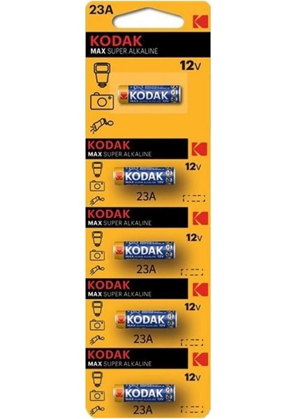 Pil 23 A Araba Garaj Kumanda Pili 12 Volt 1 Paket 5 Li Kodak 23A Alkalin Kumanda Pili