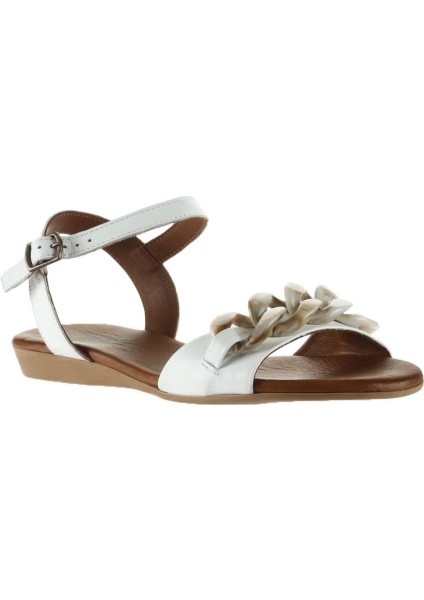 Beyaz Deri Kadın Düz Sandalet fiyatları
