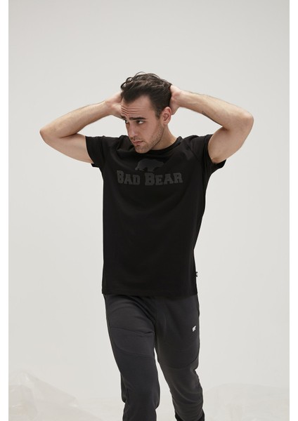 Bad Bear Tee 0 Yaka Erkek Tshirt - Koyu Siyah