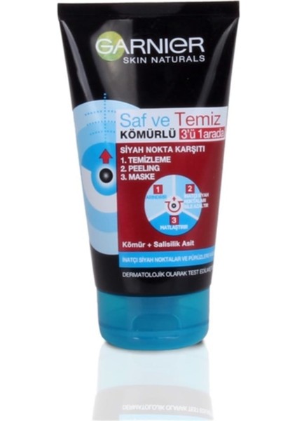 Saf & Temiz Siyah Nokta Karşıtı Kömürlü 3'ü 1 Arada