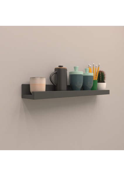 Setli Duvar Rafı 40 cm Antrasit ( Mat )