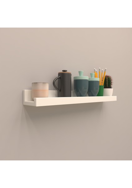 Setli Duvar Rafı 60 cm Beyaz ( Parlak )