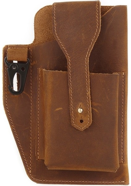 Men Mobile Phone Belt Bag Kahverengi (Yurt dışından)