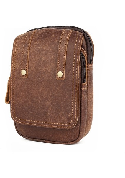 Outdoor Multifunctional Mobile Phone Waist Bag Matte Brown (Yurt dışından)