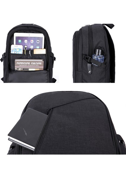 6016B Açık Büyük Kapasiteli Hırsız Sırt Çantası Siyah (Yurt dışından) fırsatları